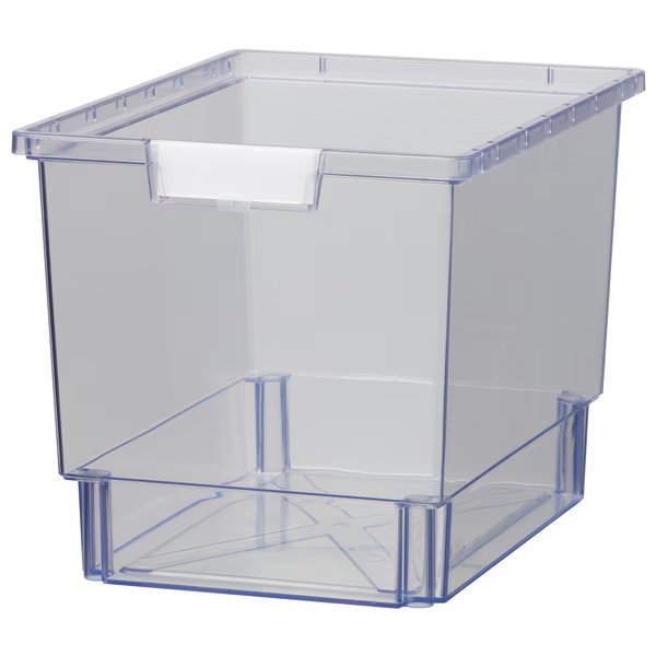 Bin, Tray, Tote, Clear, High Impact Polystyrene, 12.25 in W, 12 in H, Storsystem, Mfr#: CE1954CL1